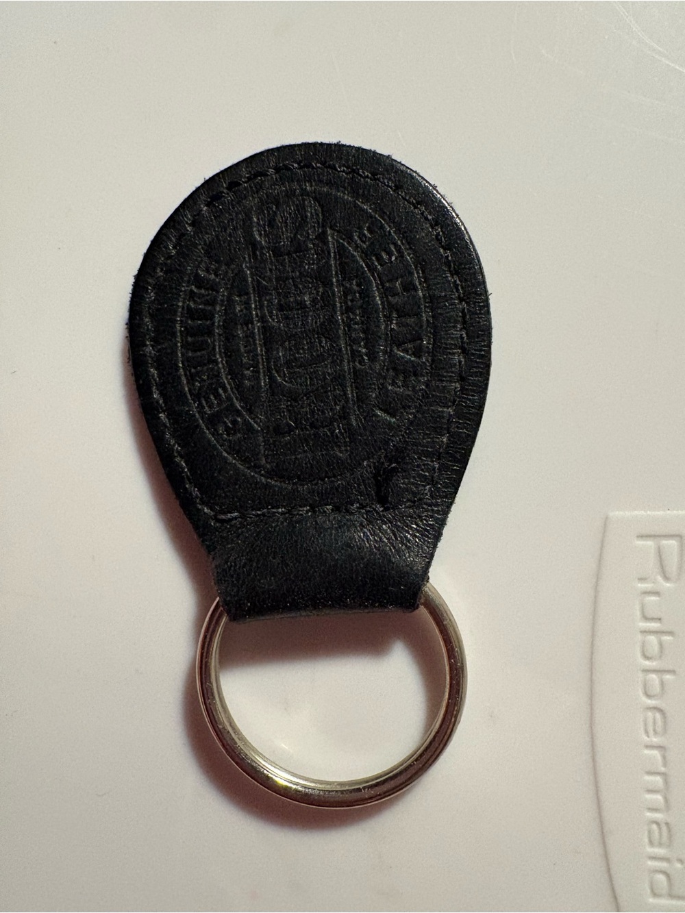Roots Leather Key Ring - Black